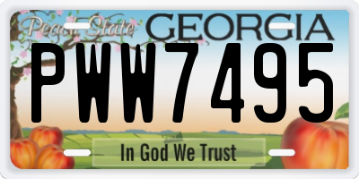 GA license plate PWW7495