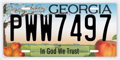 GA license plate PWW7497