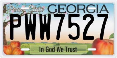 GA license plate PWW7527