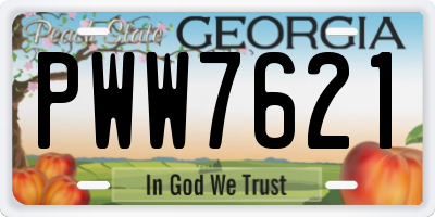 GA license plate PWW7621