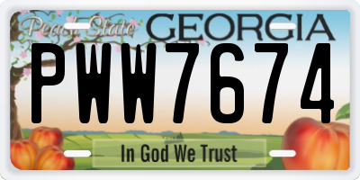 GA license plate PWW7674