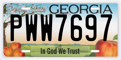 GA license plate PWW7697
