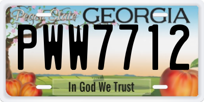 GA license plate PWW7712