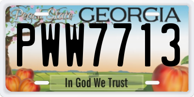 GA license plate PWW7713