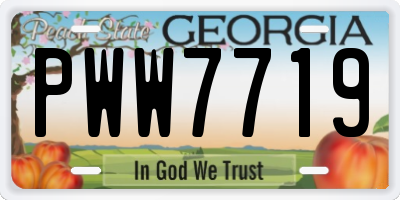 GA license plate PWW7719