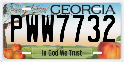 GA license plate PWW7732