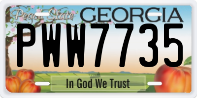 GA license plate PWW7735