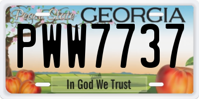 GA license plate PWW7737