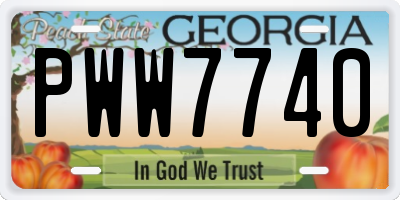 GA license plate PWW7740