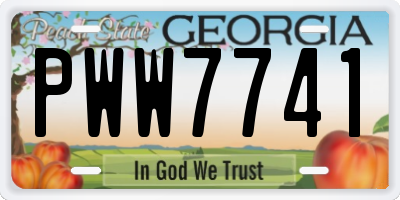 GA license plate PWW7741
