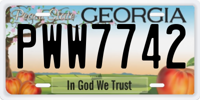 GA license plate PWW7742