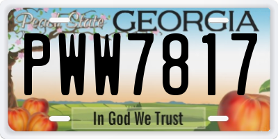 GA license plate PWW7817