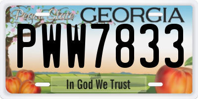 GA license plate PWW7833