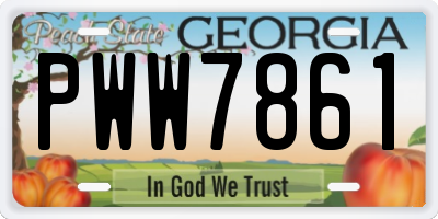 GA license plate PWW7861