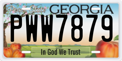 GA license plate PWW7879