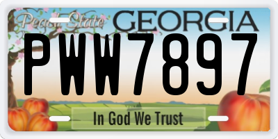 GA license plate PWW7897