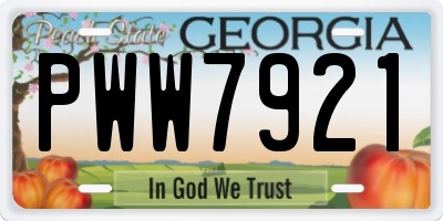 GA license plate PWW7921