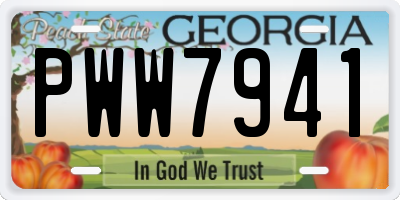 GA license plate PWW7941