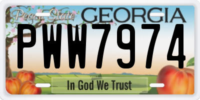 GA license plate PWW7974