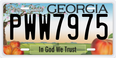 GA license plate PWW7975