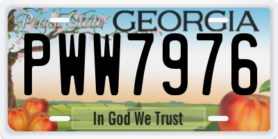 GA license plate PWW7976