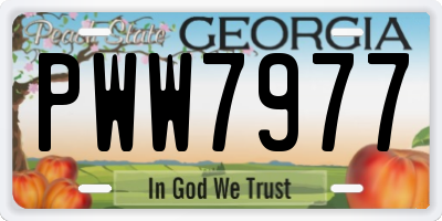 GA license plate PWW7977