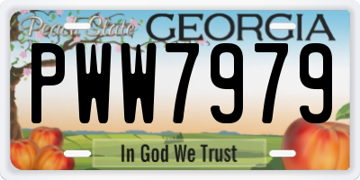 GA license plate PWW7979