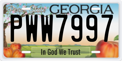 GA license plate PWW7997