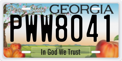 GA license plate PWW8041