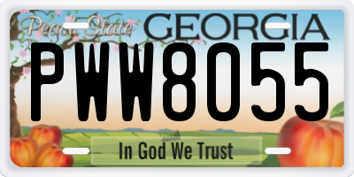 GA license plate PWW8055