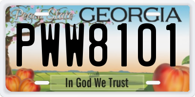 GA license plate PWW8101