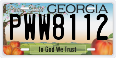 GA license plate PWW8112