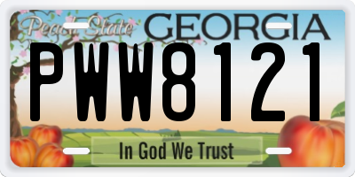 GA license plate PWW8121