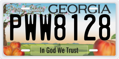 GA license plate PWW8128