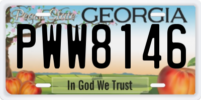 GA license plate PWW8146