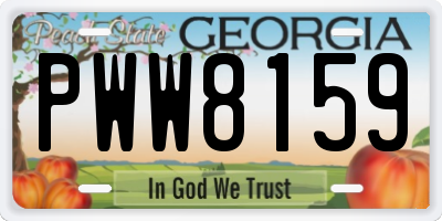 GA license plate PWW8159