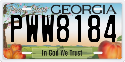 GA license plate PWW8184