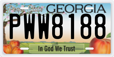 GA license plate PWW8188
