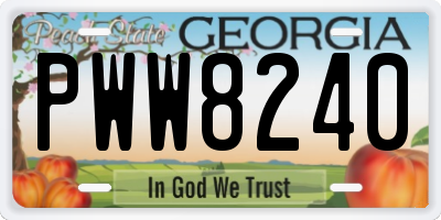 GA license plate PWW8240