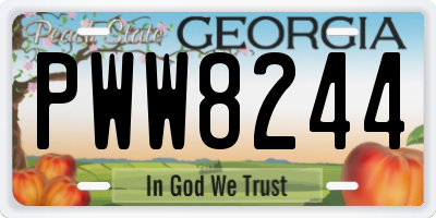 GA license plate PWW8244