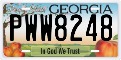GA license plate PWW8248