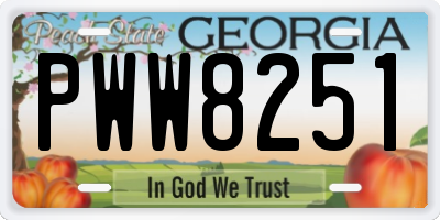 GA license plate PWW8251