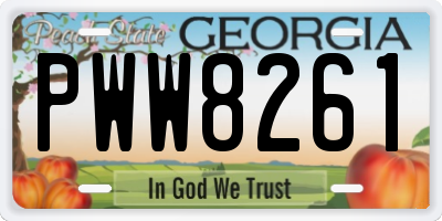 GA license plate PWW8261