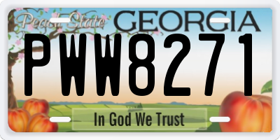GA license plate PWW8271