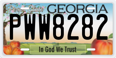 GA license plate PWW8282