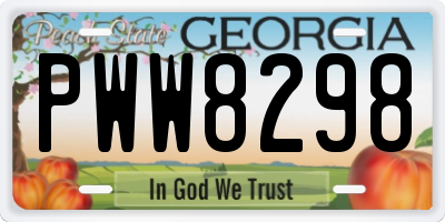 GA license plate PWW8298