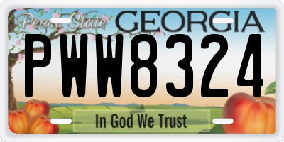 GA license plate PWW8324