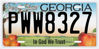 GA license plate PWW8327