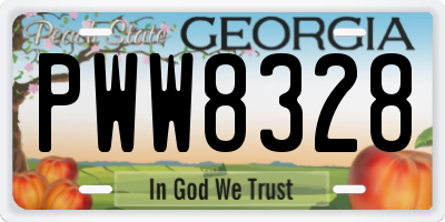 GA license plate PWW8328
