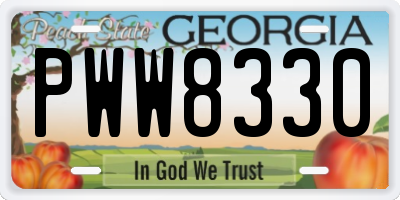 GA license plate PWW8330